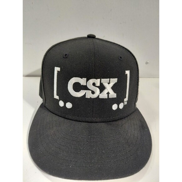 New Era Black CSX Railroad Train Adjustable Hat/Cap - Picture 2 of 10